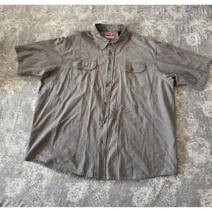 Wrangler Men's Gray Short Sleeve Button Up Shirt Premium Quality Size 2XL